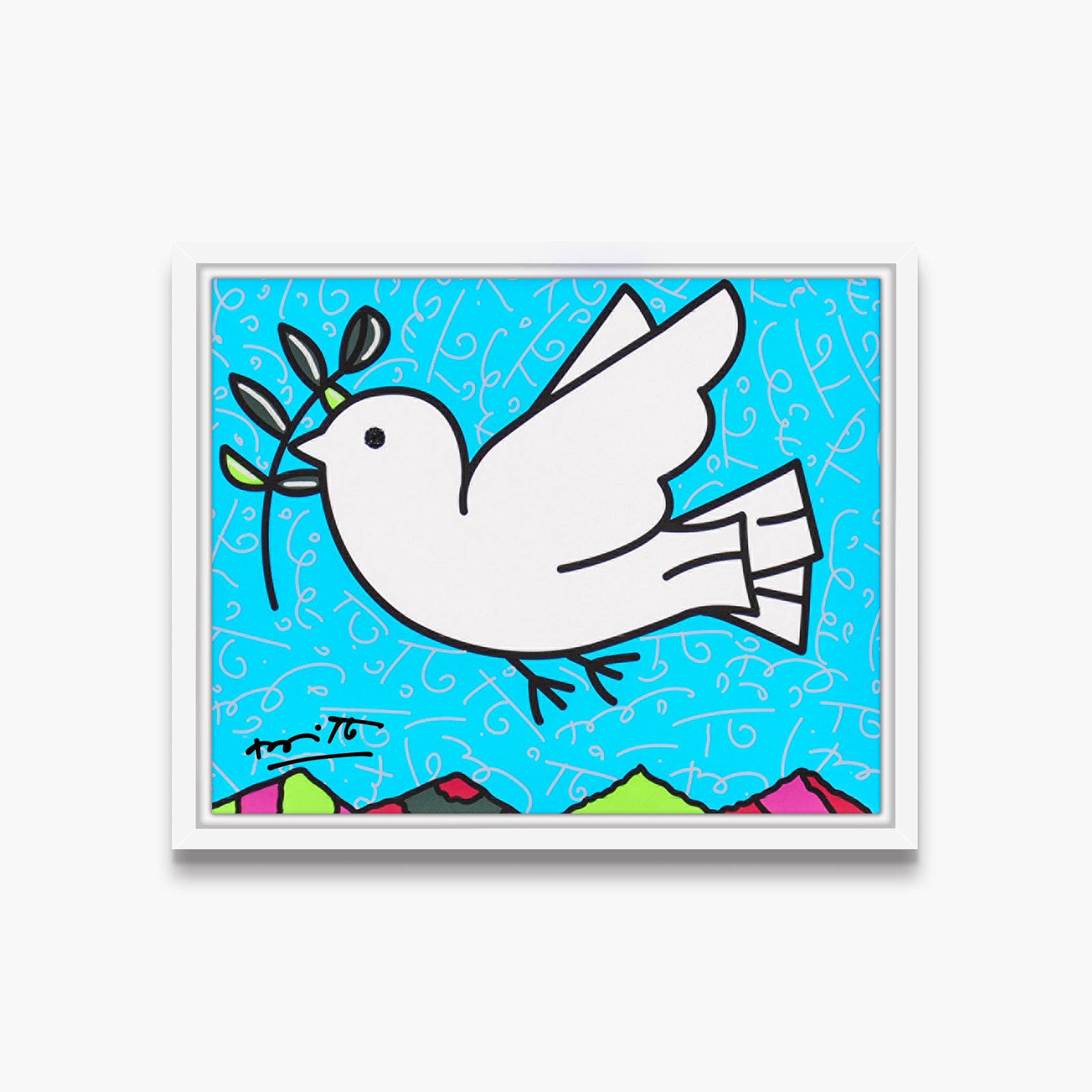 modern pop art peace limited edition print vibrant home decor