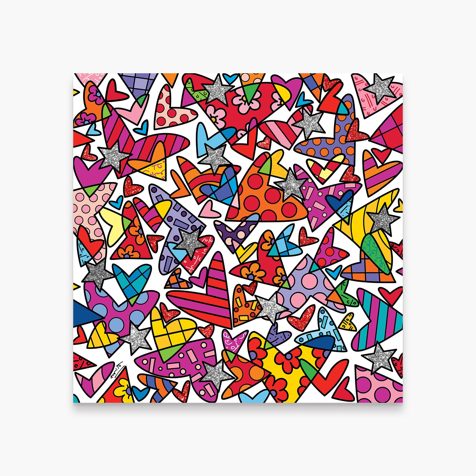 Romero Britto blast of love limited edition colorful pop art design