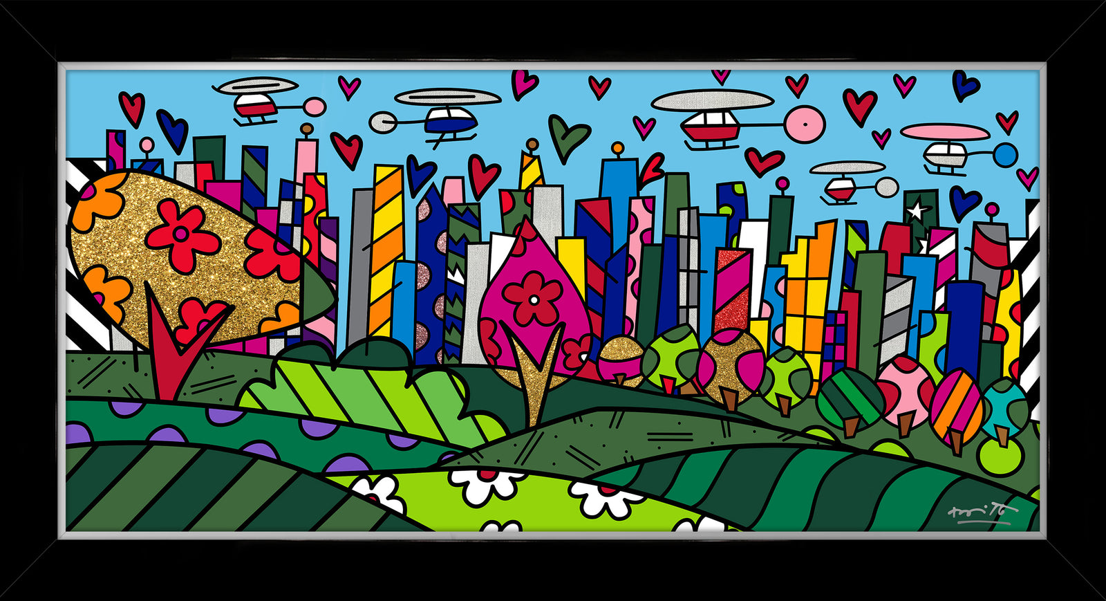 Romero Britto sao paulo limited edition print colorful pop art design