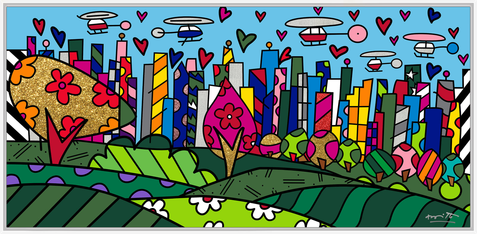 Romero Britto sao paulo limited edition print colorful pop art design