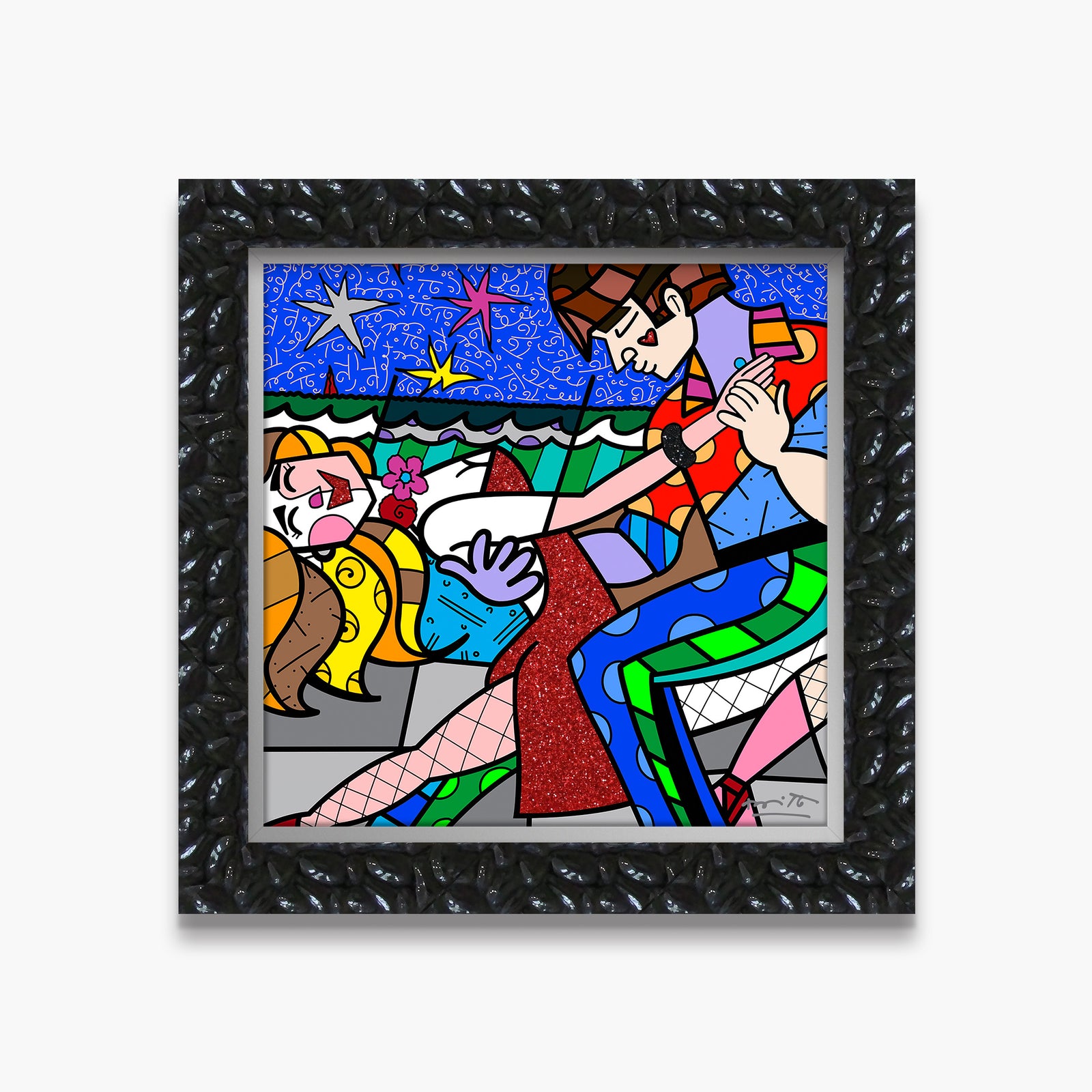Romero Britto all night long limited edition contemporary pop art piece