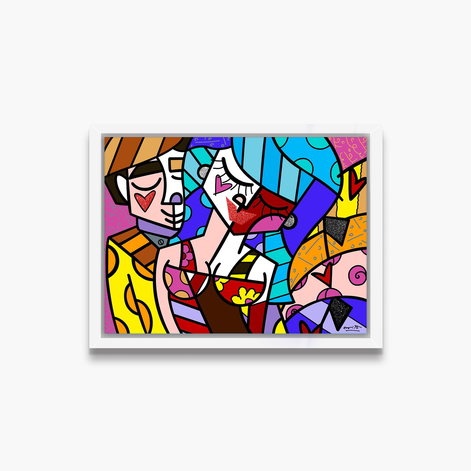 Romero Britto close to you limited edition contemporary pop art piece