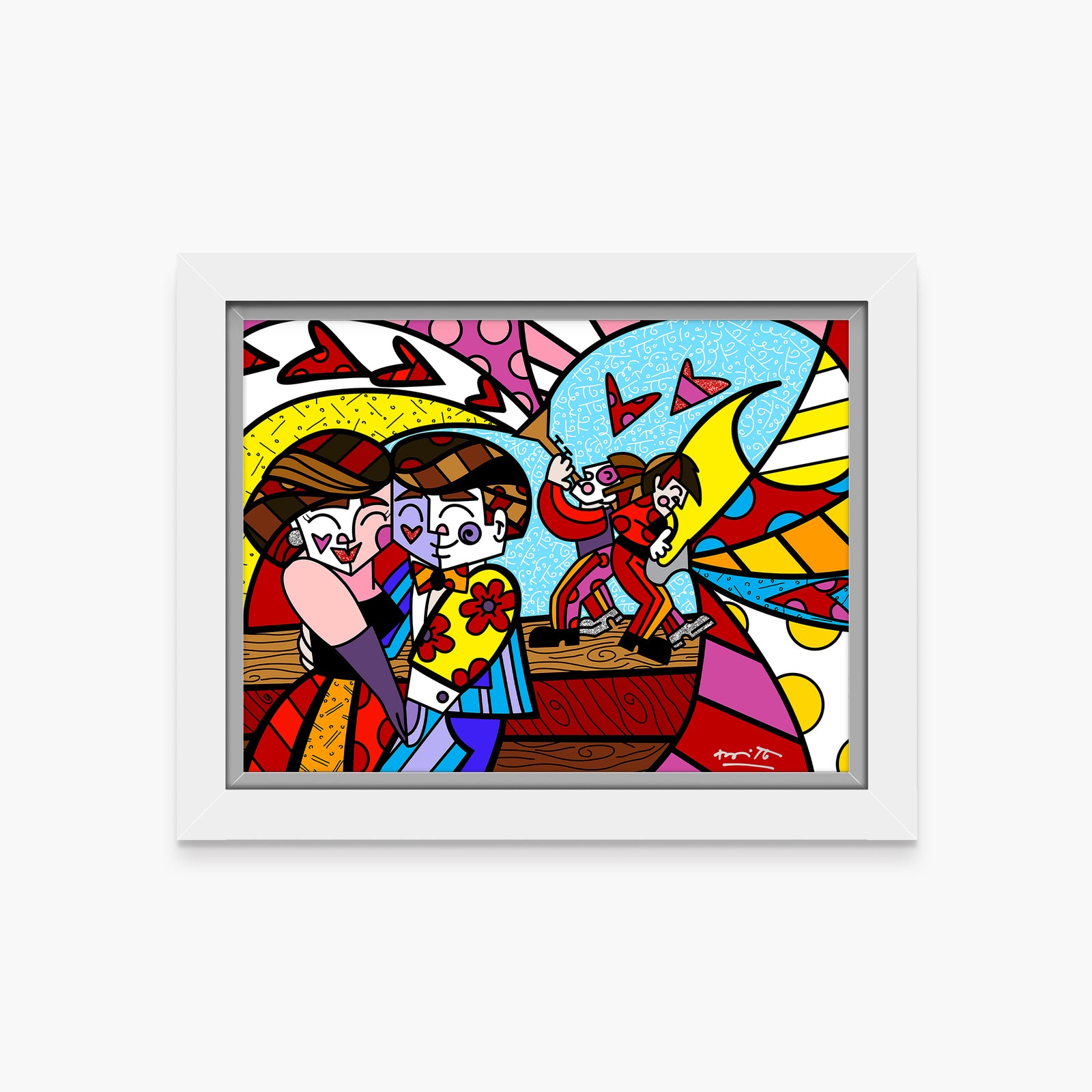 Romero Britto sound of love limited edition contemporary pop art piece