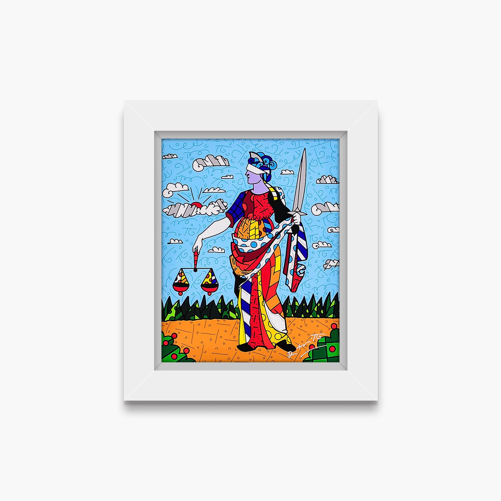 Romero Britto lady justice limited edition print contemporary pop art piece