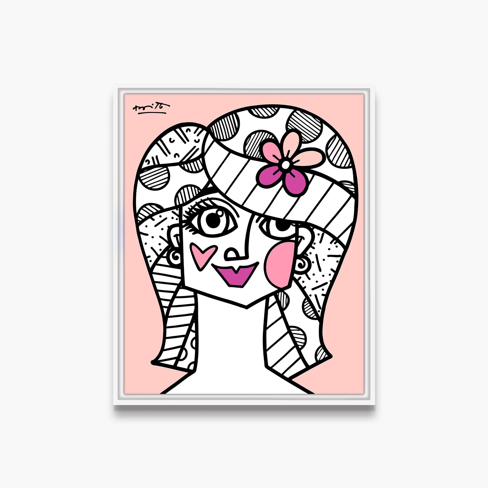 Romero Britto hair do limited edition print contemporary pop art piece