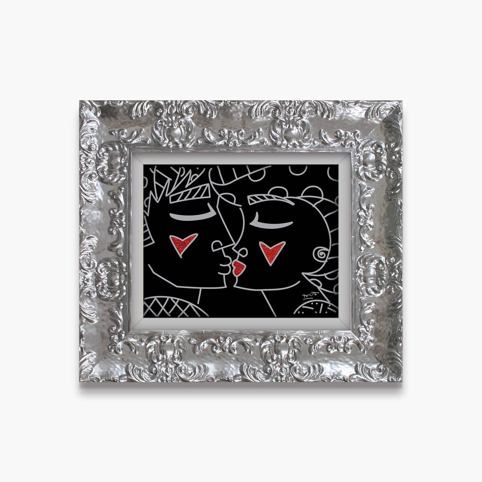 two red hearts red lips colorful decorative collectible gift idea