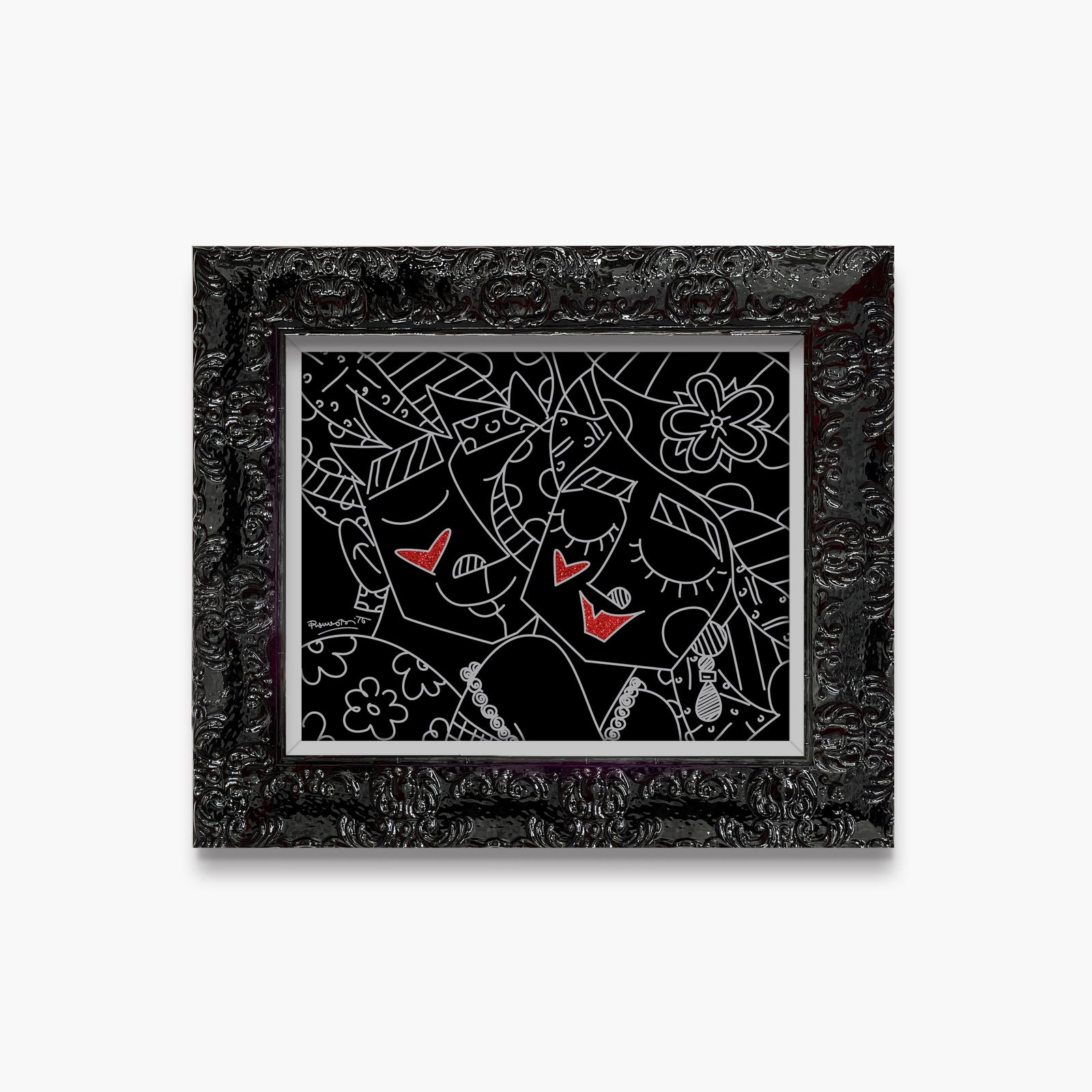 Romero Britto carinho limited edition print colorful pop art design