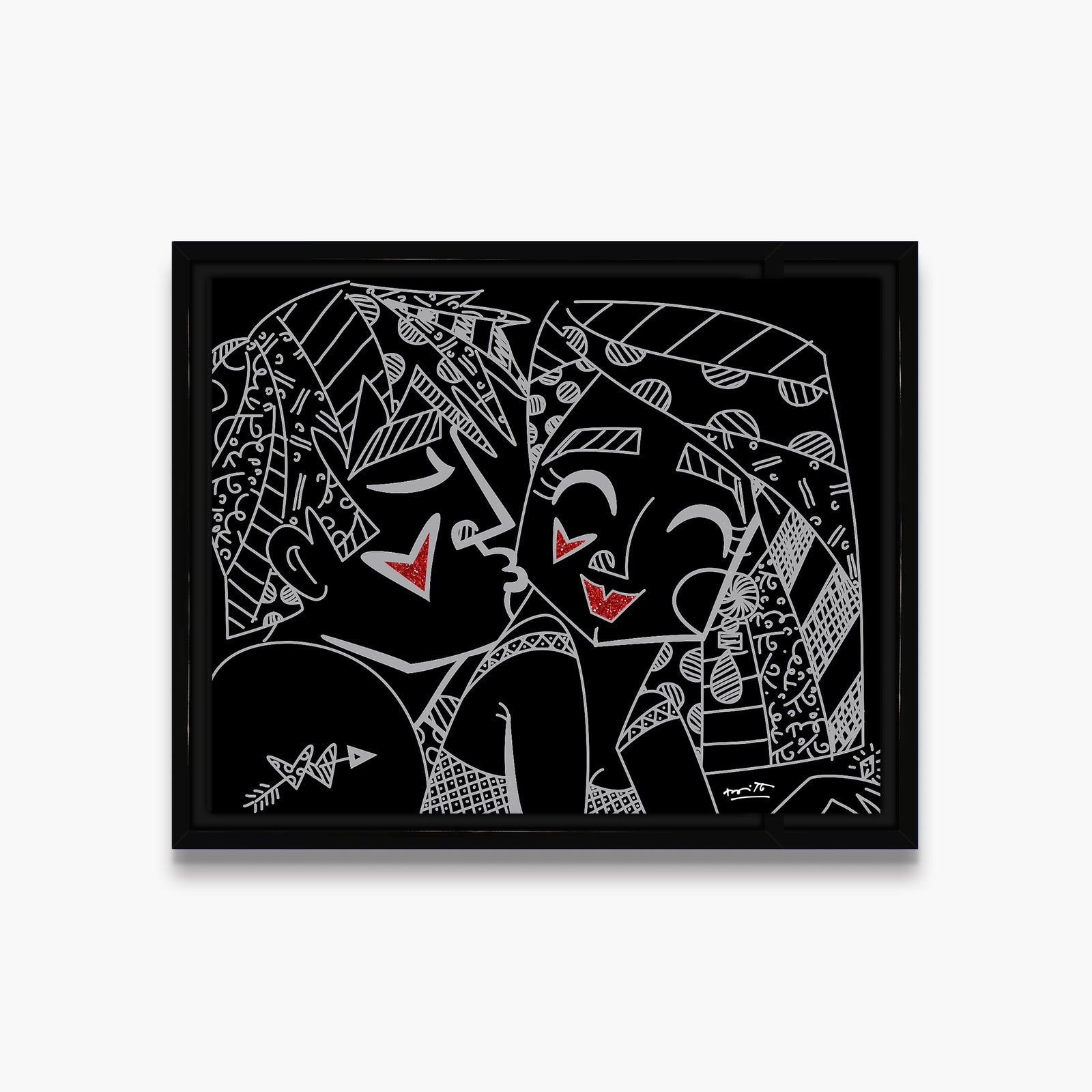Romero Britto lights off limited edition print colorful pop art design