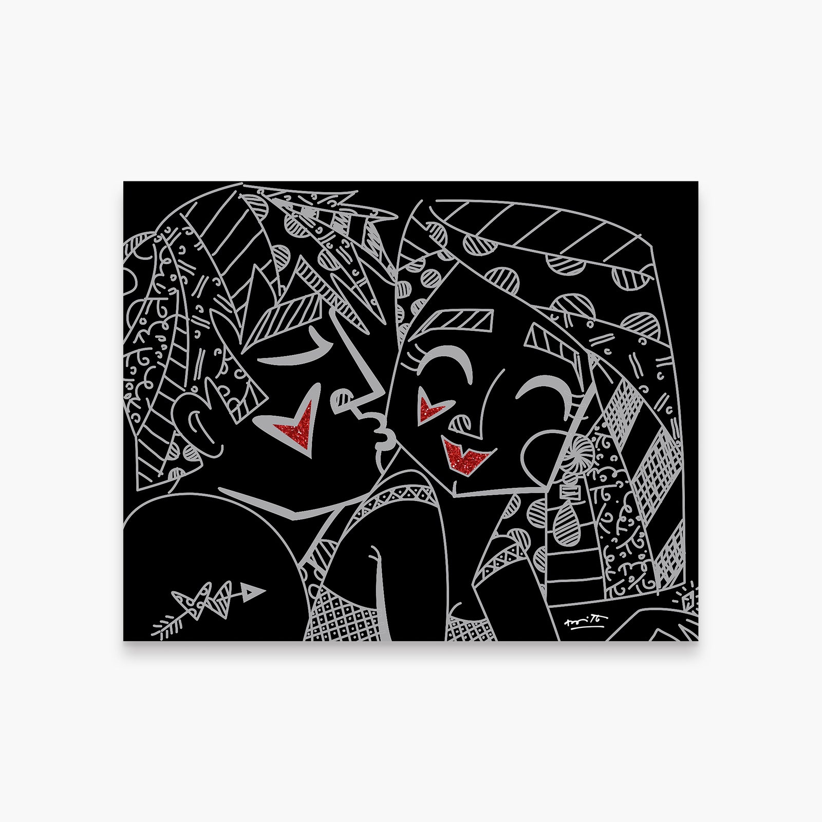 Romero Britto lights off limited edition print colorful pop art design