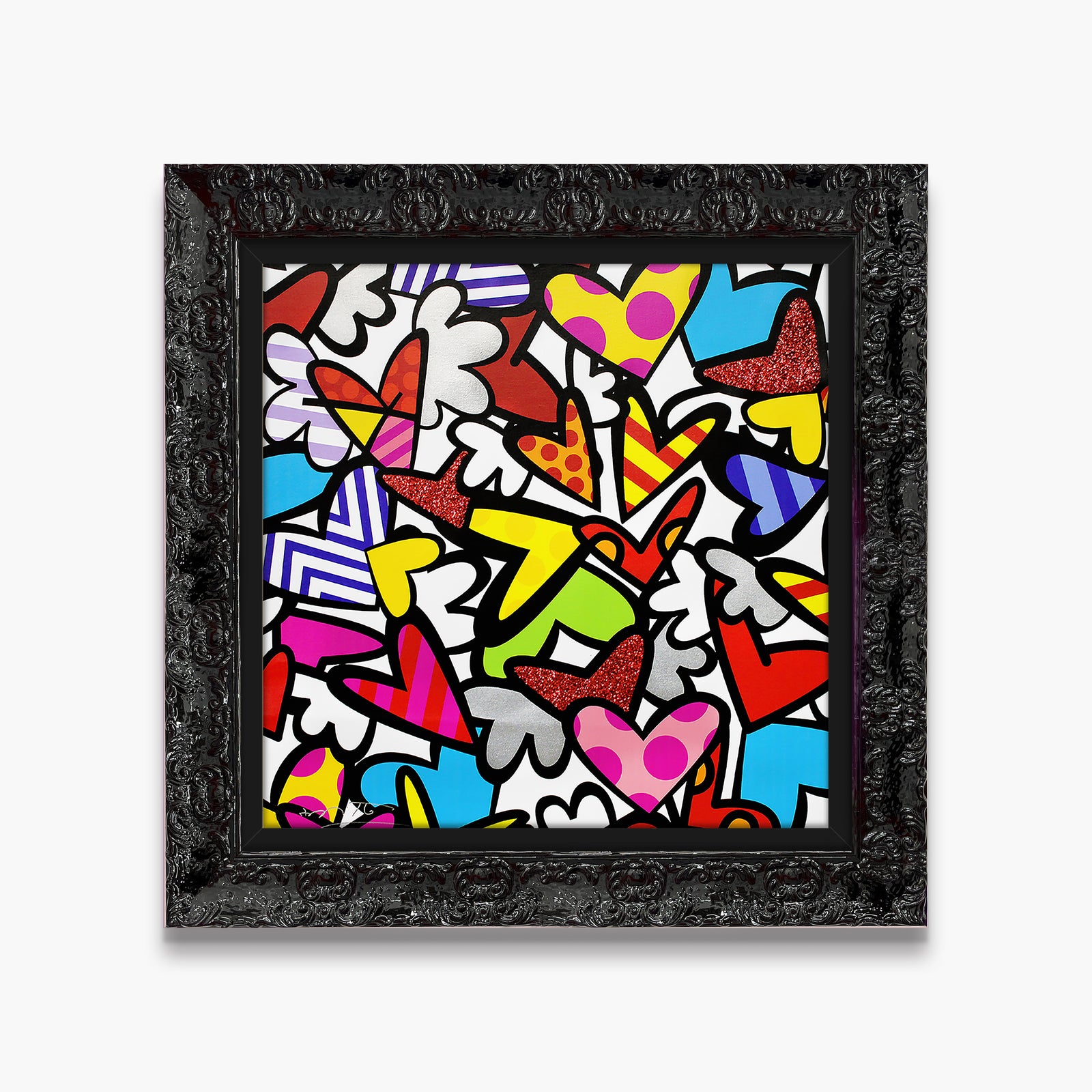 Romero Britto so much love too limited contemporary pop art piece