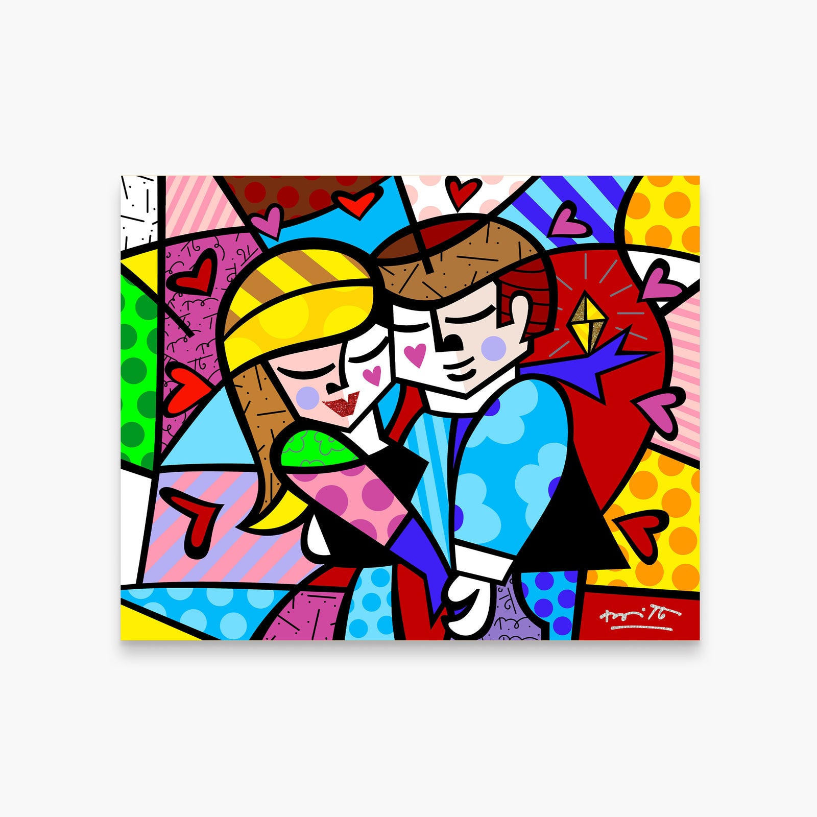 Romero Britto yes limited edition print colorful pop art design