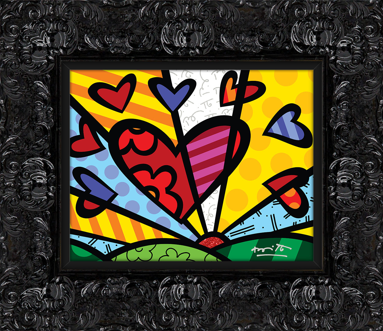 Romero Britto new day limited edition print colorful pop art design