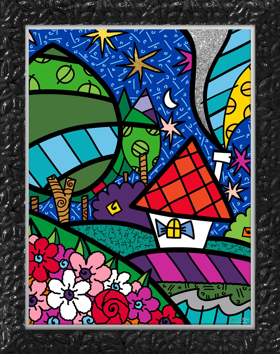 Romero Britto country side limited edition print contemporary pop art piece