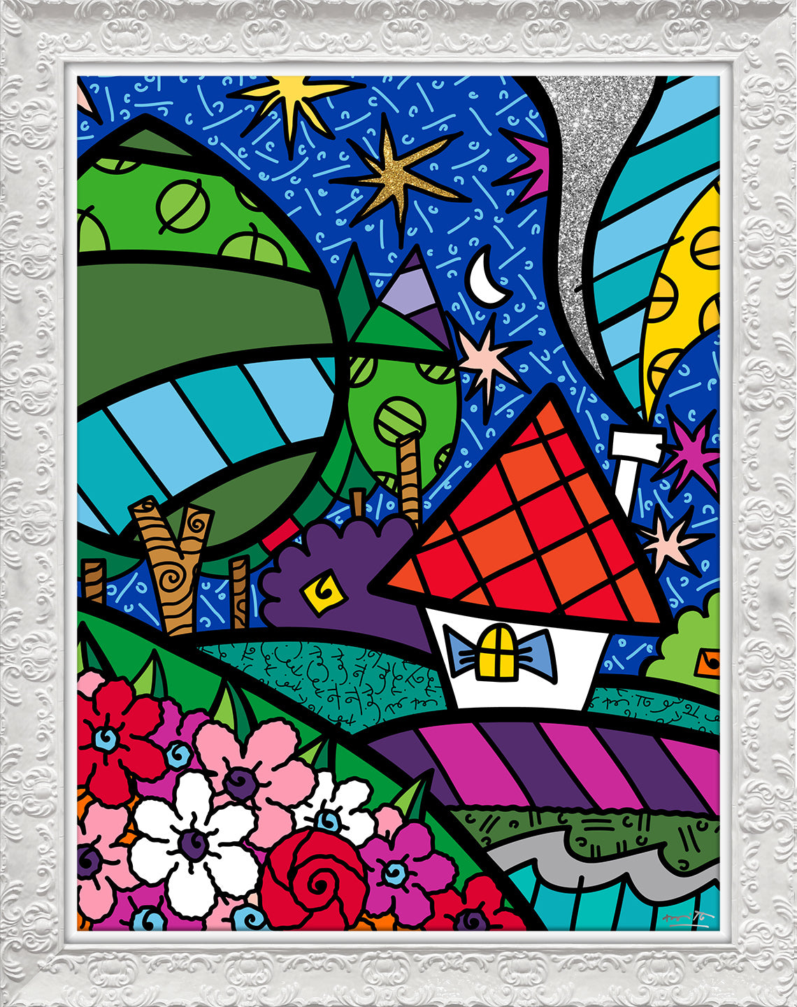 Romero Britto country side limited edition print colorful pop art design