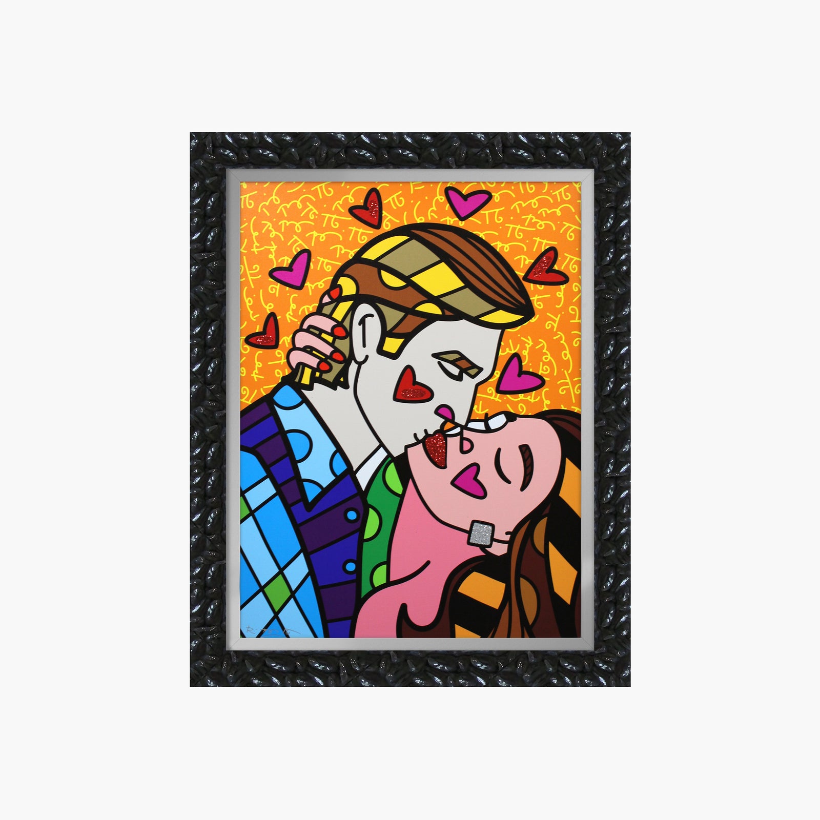 Romero Britto passionate limited edition print colorful pop art design