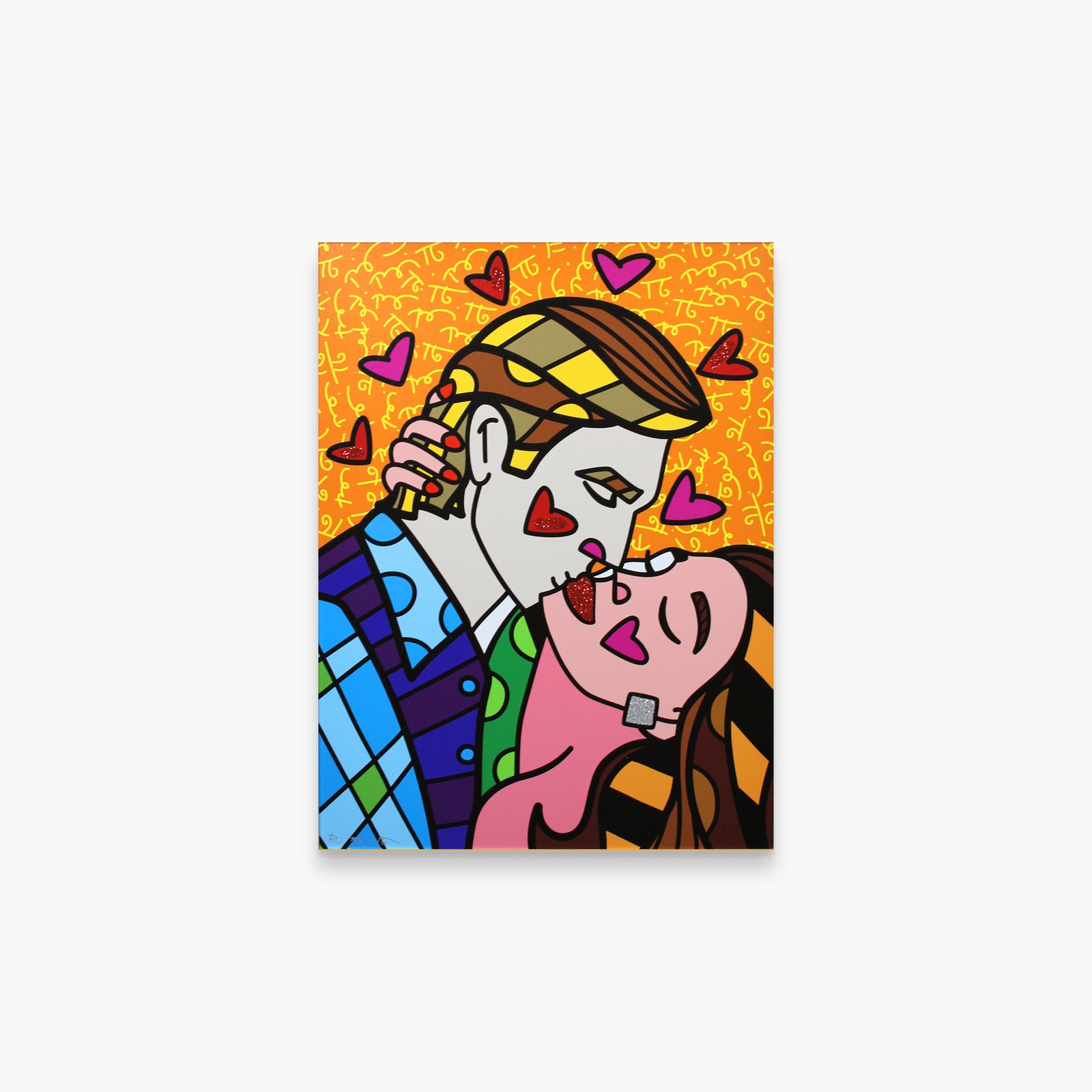 Romero Britto passionate limited edition print colorful pop art design