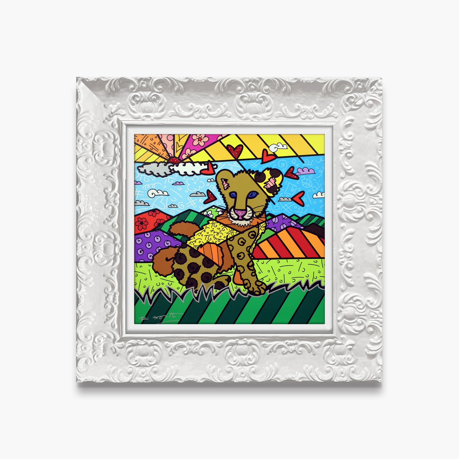 Romero Britto karma limited edition print colorful pop art design