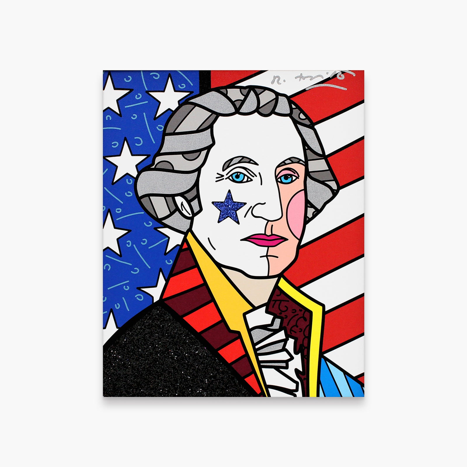 Romero Britto george washington limited edition print colorful pop art design