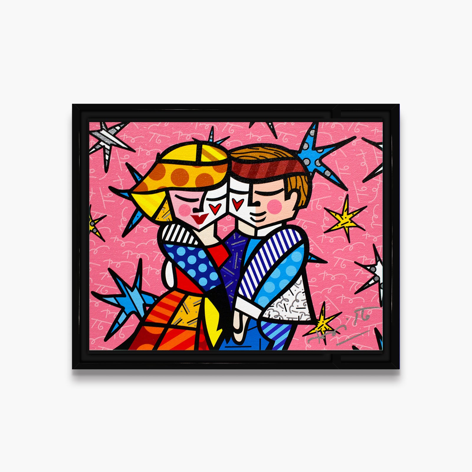 Romero Britto pretty in pink limited edition colorful pop art design