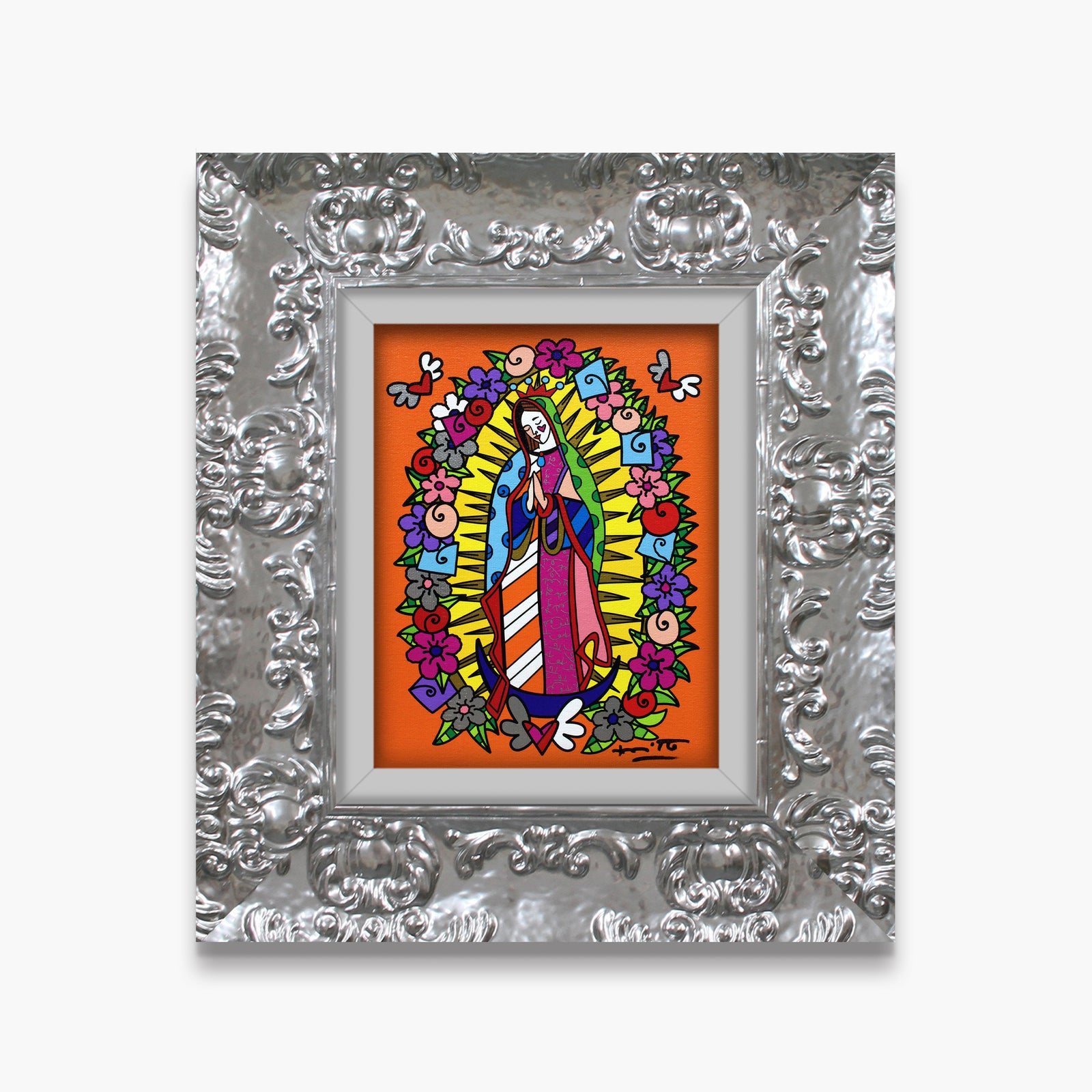 Romero Britto our lady limited edition print colorful pop art design