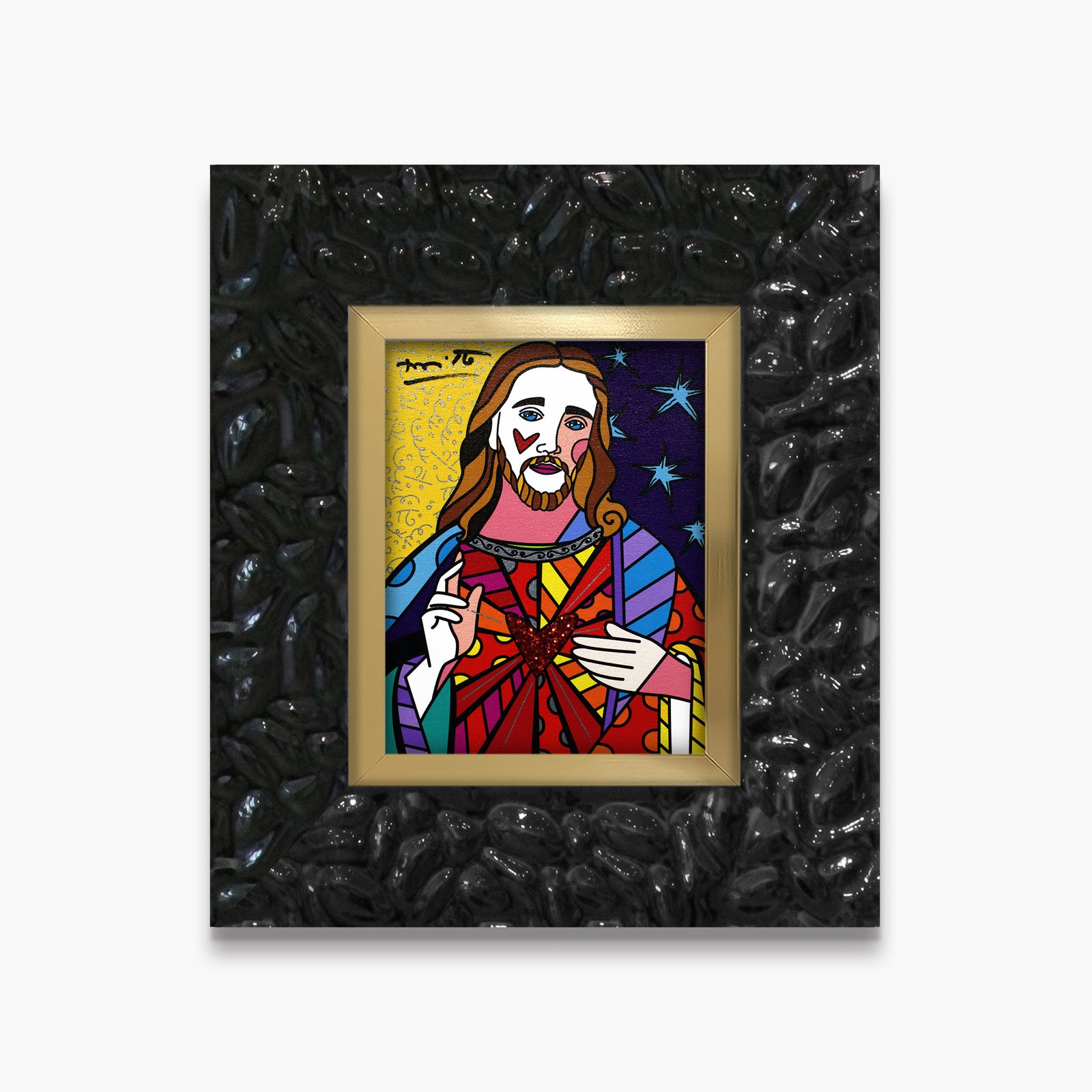 Romero Britto god limited edition digital print contemporary pop art piece