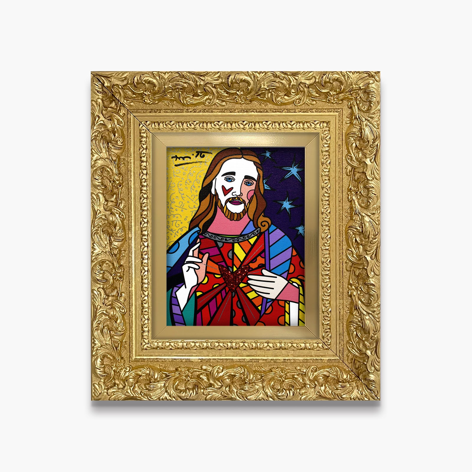 Romero Britto god limited edition digital print colorful pop art design