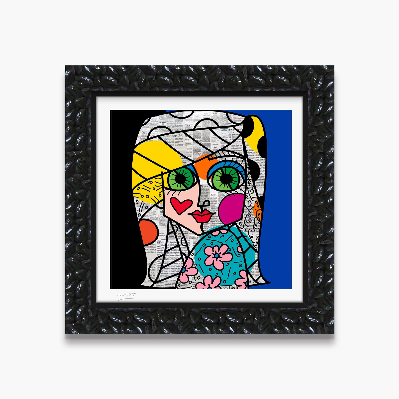 Romero Britto green eyes limited edition print contemporary pop art piece
