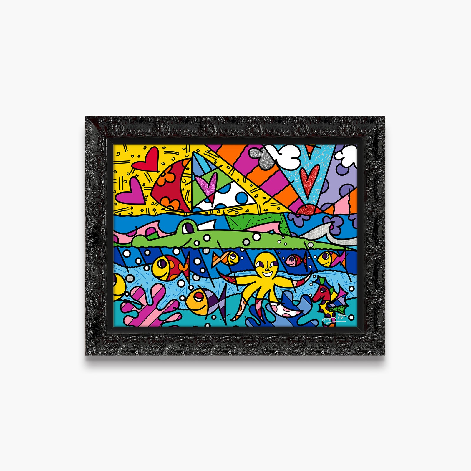 Romero Britto h2o limited edition print contemporary pop art piece