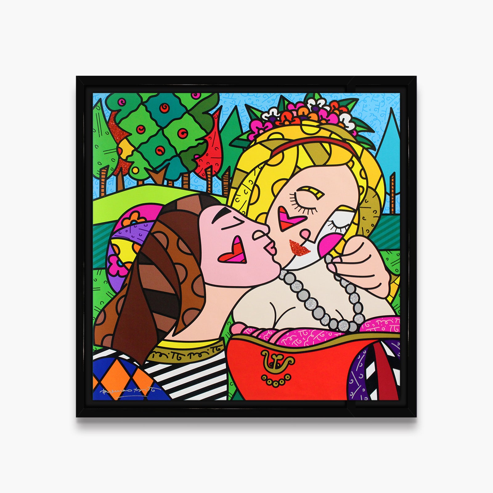 modern pop art the kiss limited edition print vibrant home decor