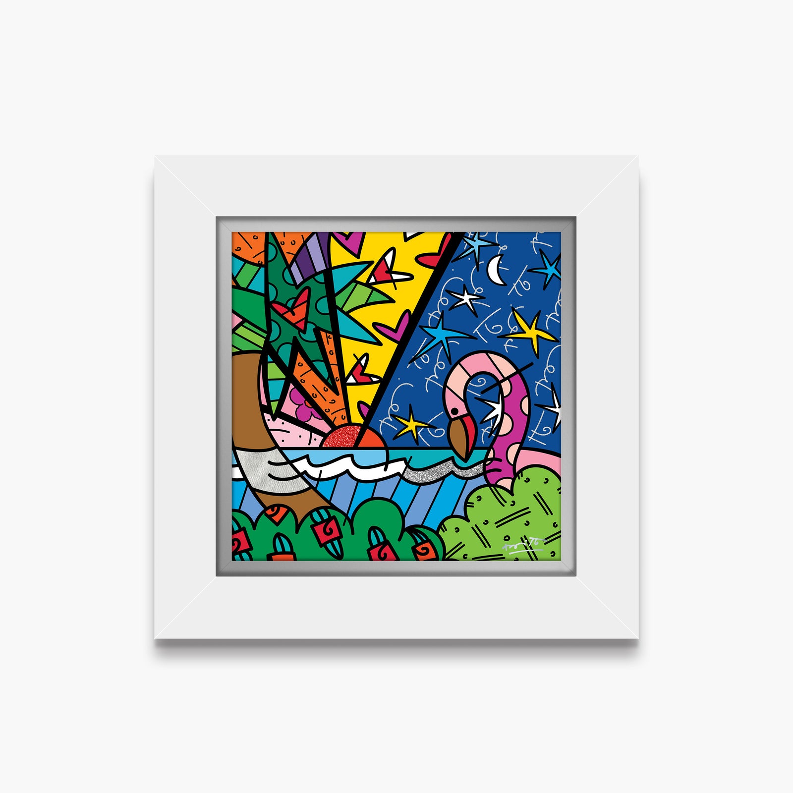 Romero Britto paradise limited edition print contemporary pop art piece