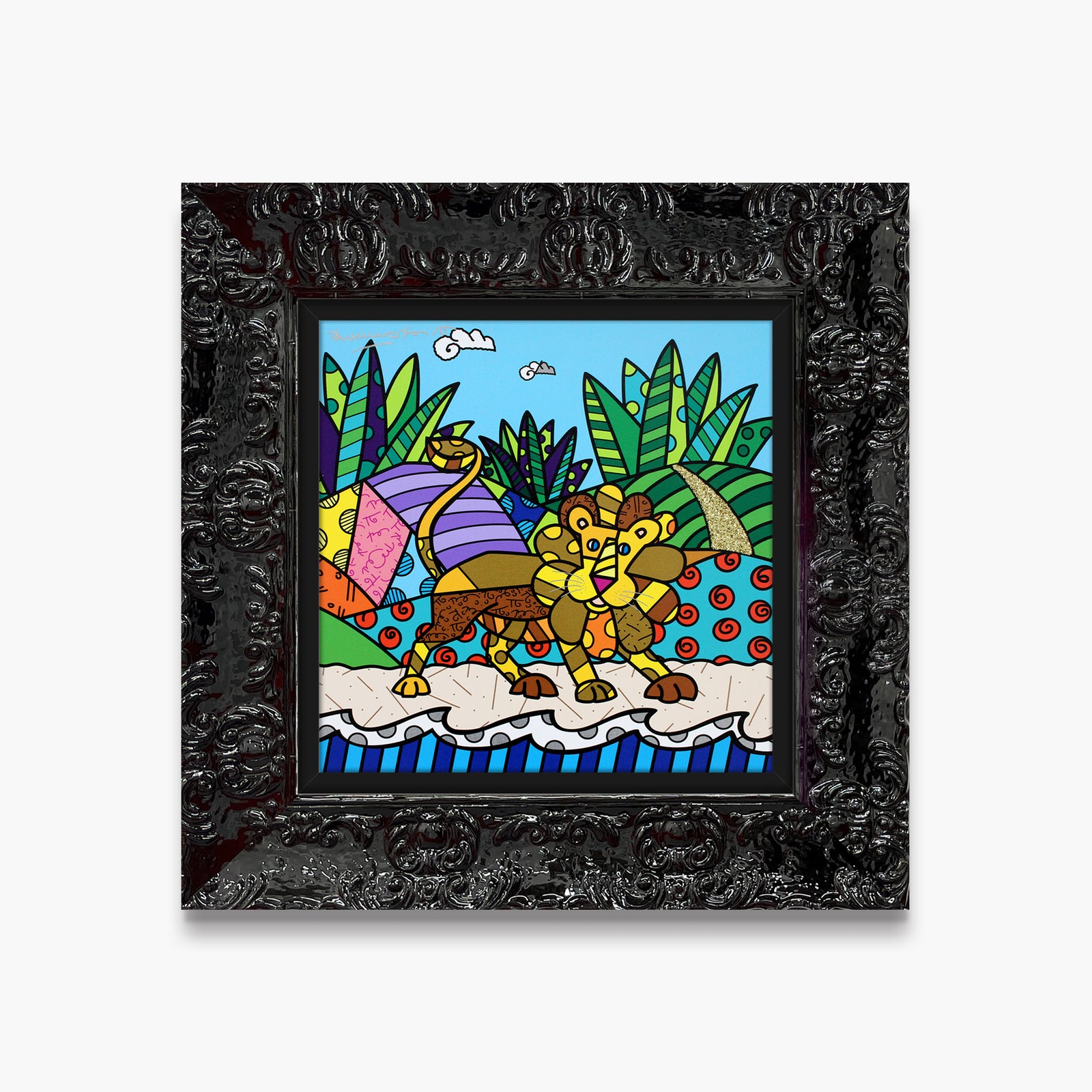 Romero Britto road to paradise limited edition contemporary pop art piece