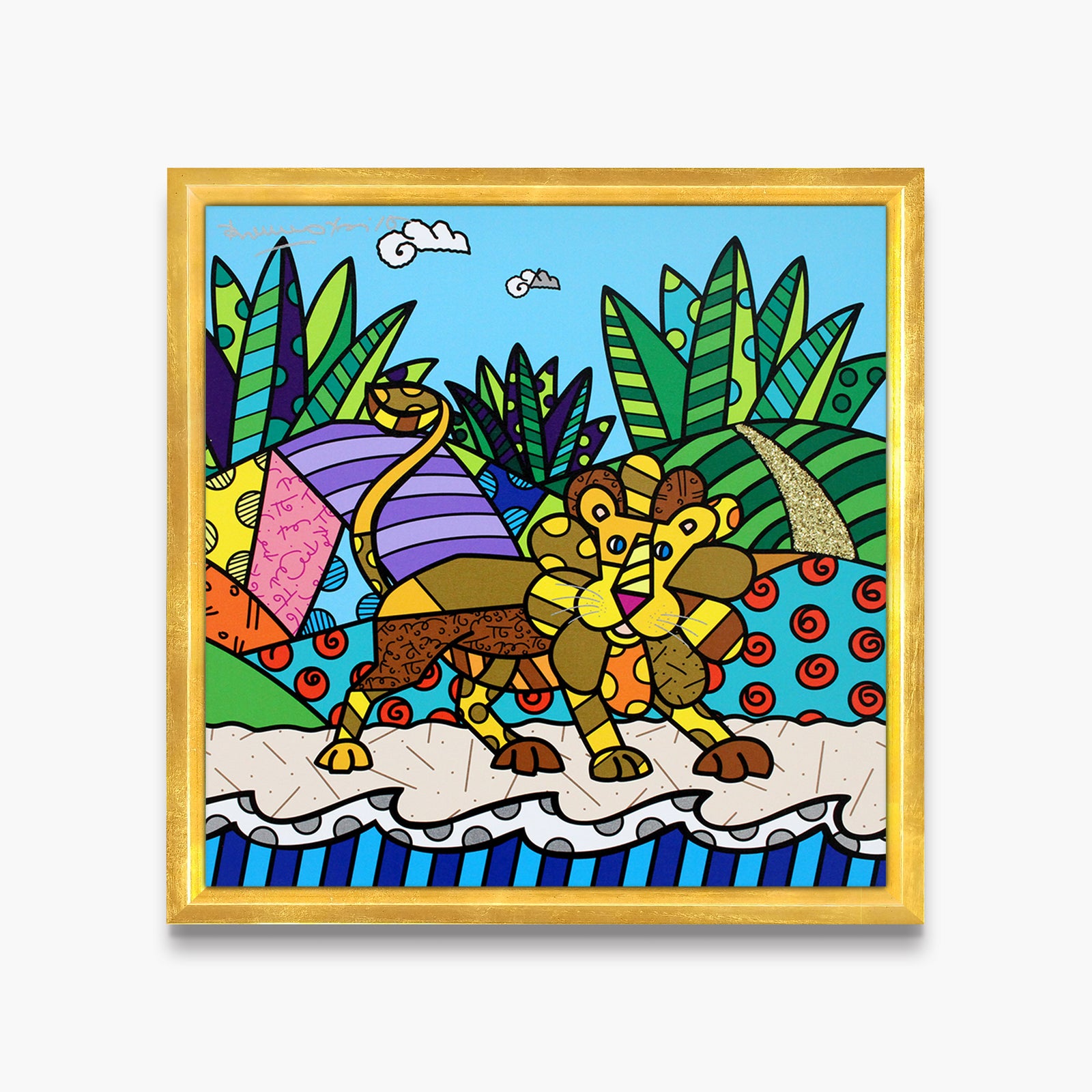 Romero Britto road to paradise limited edition contemporary pop art piece