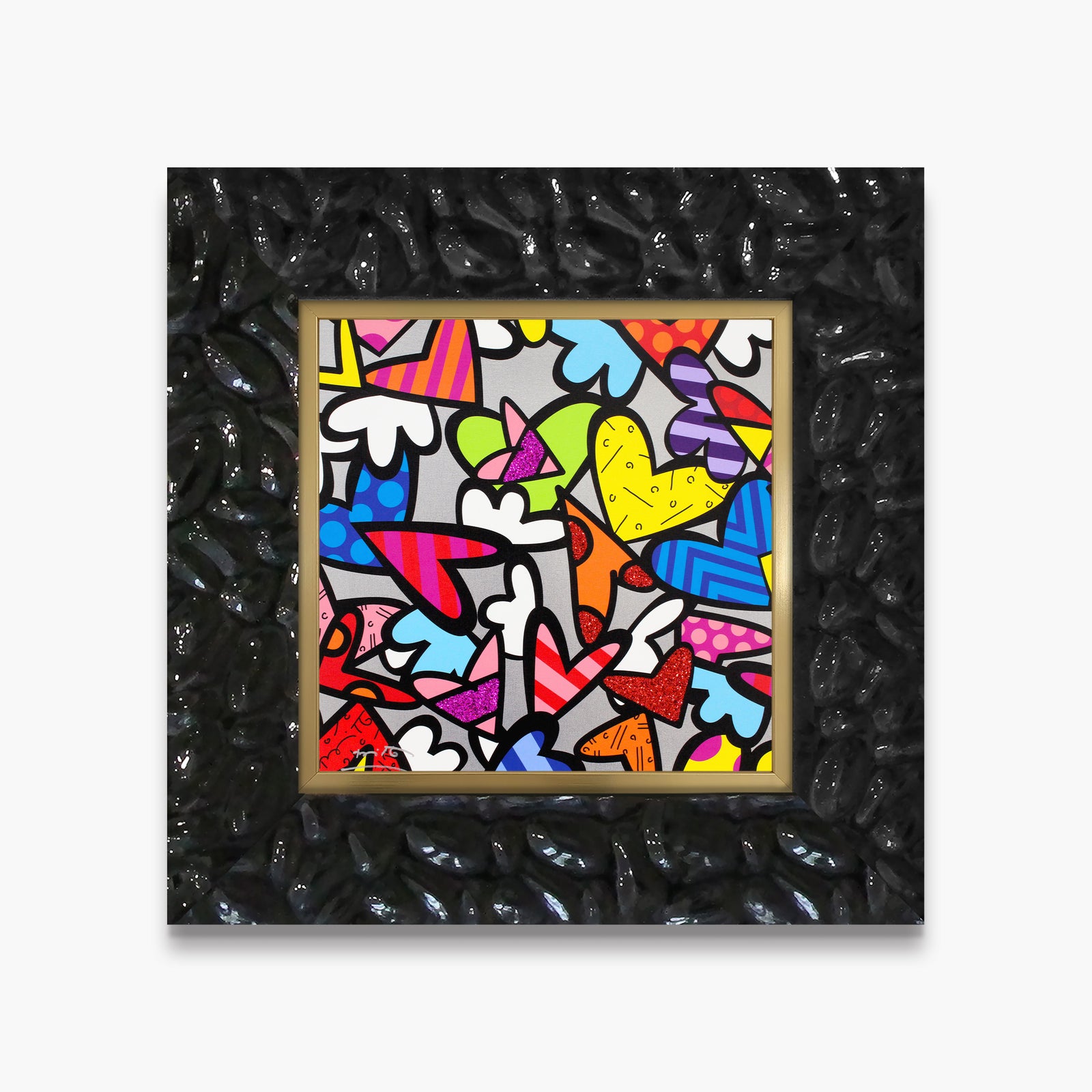 Romero Britto night love limited edition print contemporary pop art piece