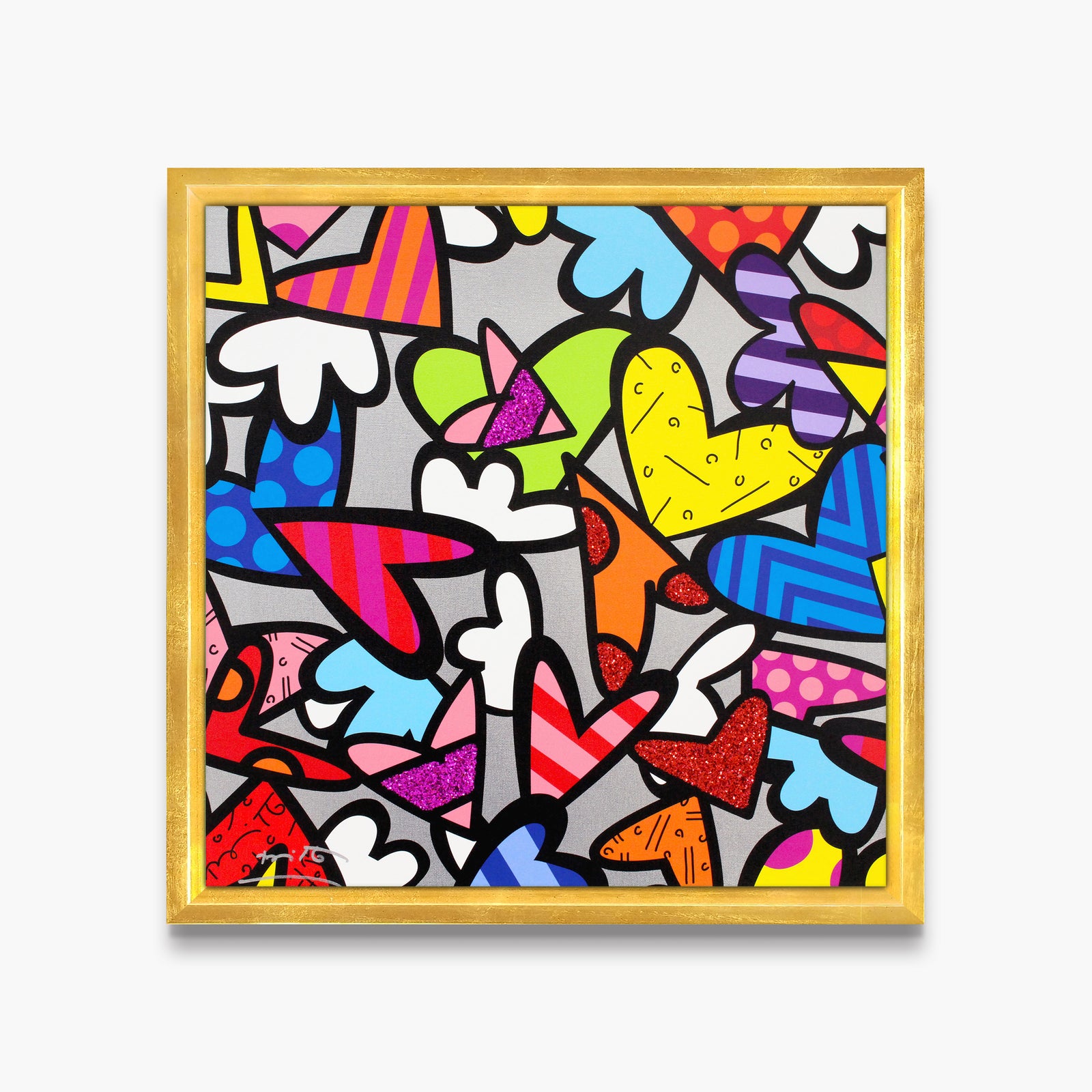 Romero Britto night love limited edition print contemporary pop art piece