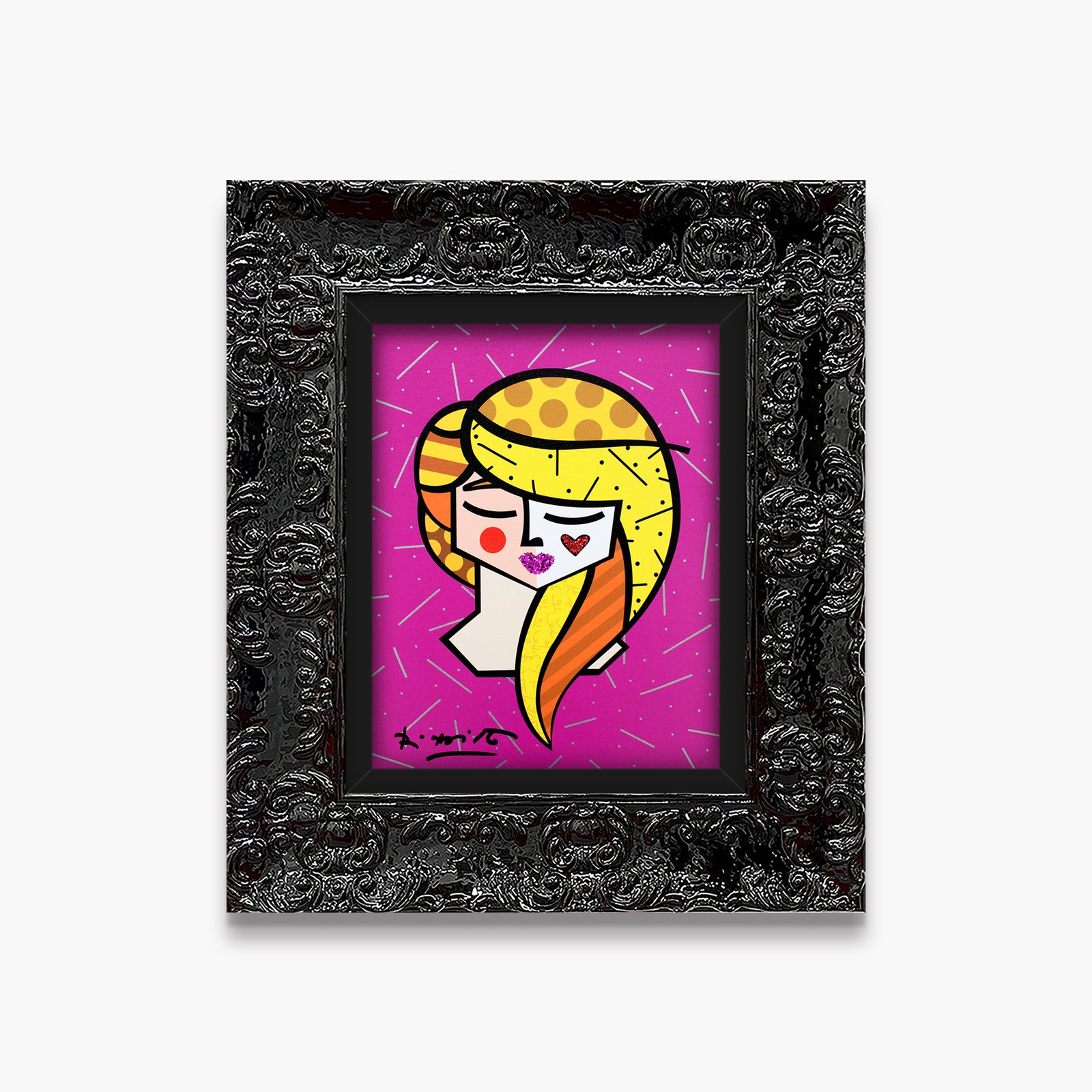 Romero Britto lily limited edition print contemporary pop art piece