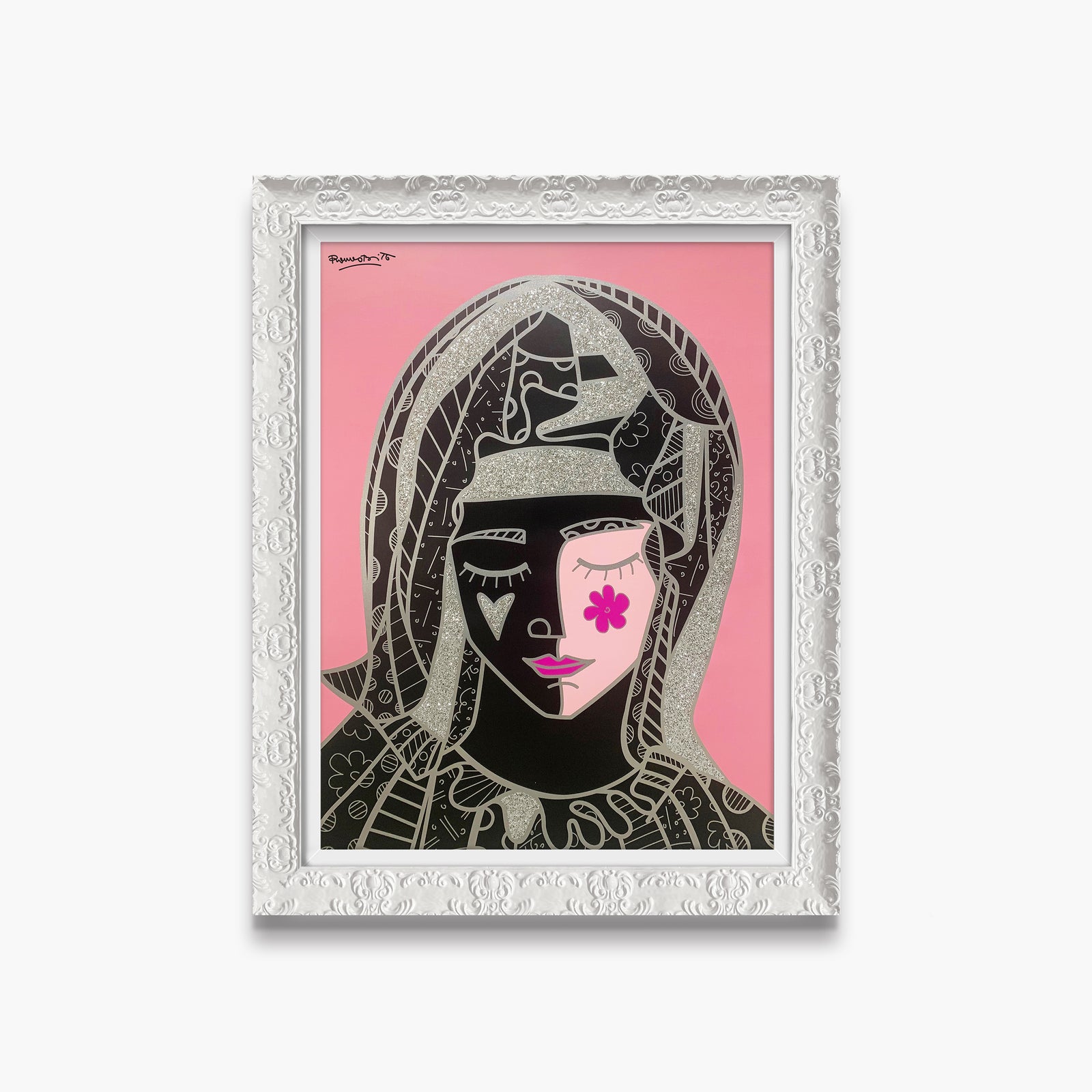modern pop art mother in pink silver limited vibrant home decor