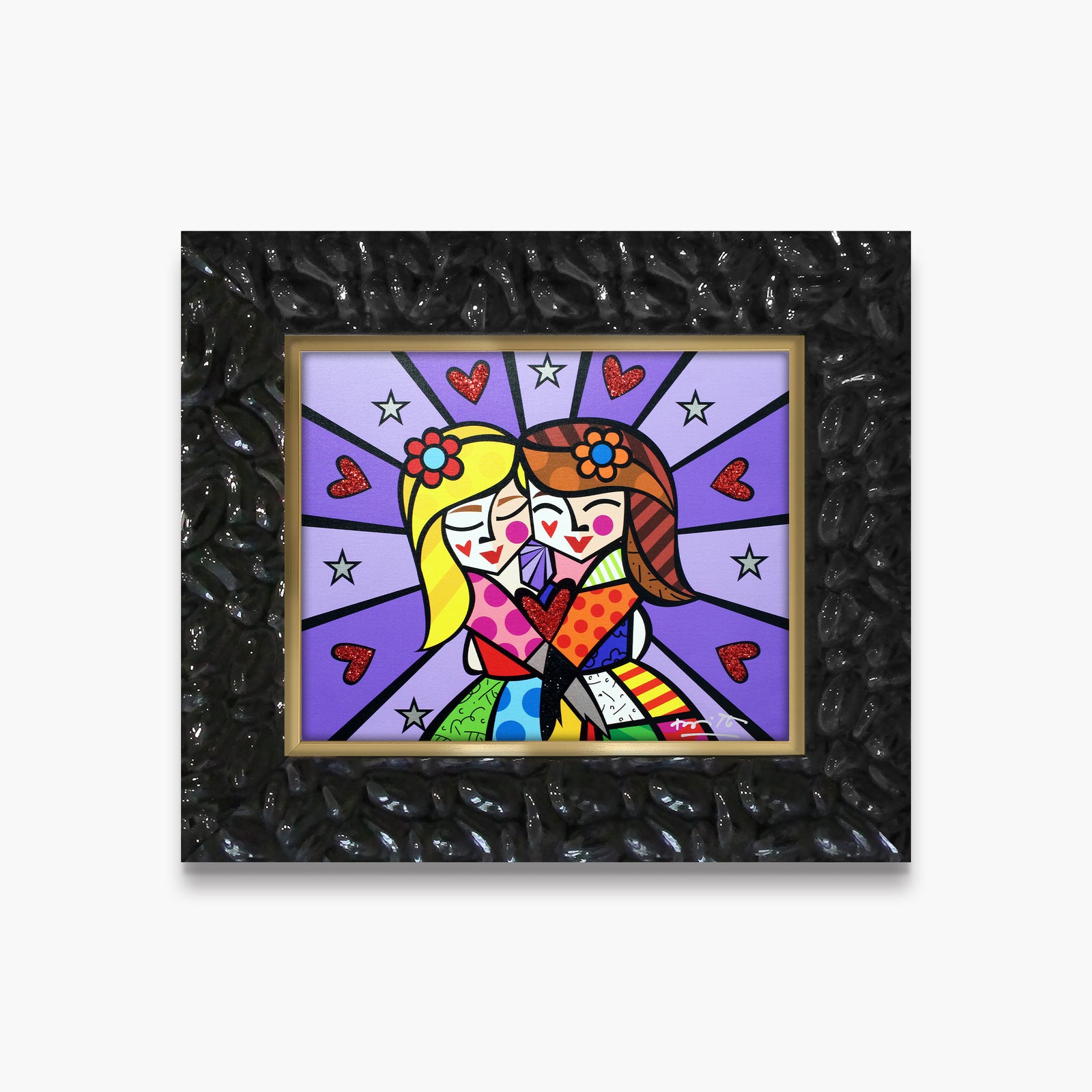 Romero Britto happiness limited edition print colorful pop art design
