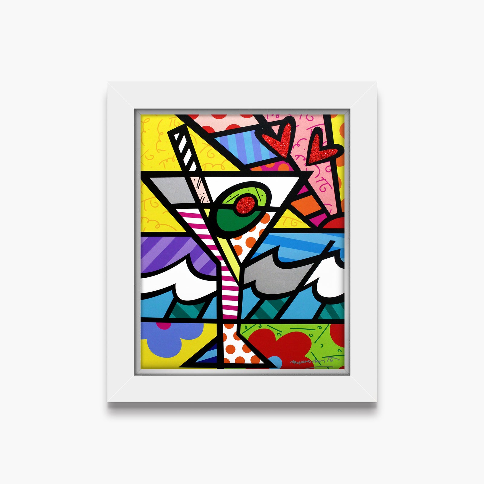 Romero Britto britto martini limited edition print contemporary pop art piece
