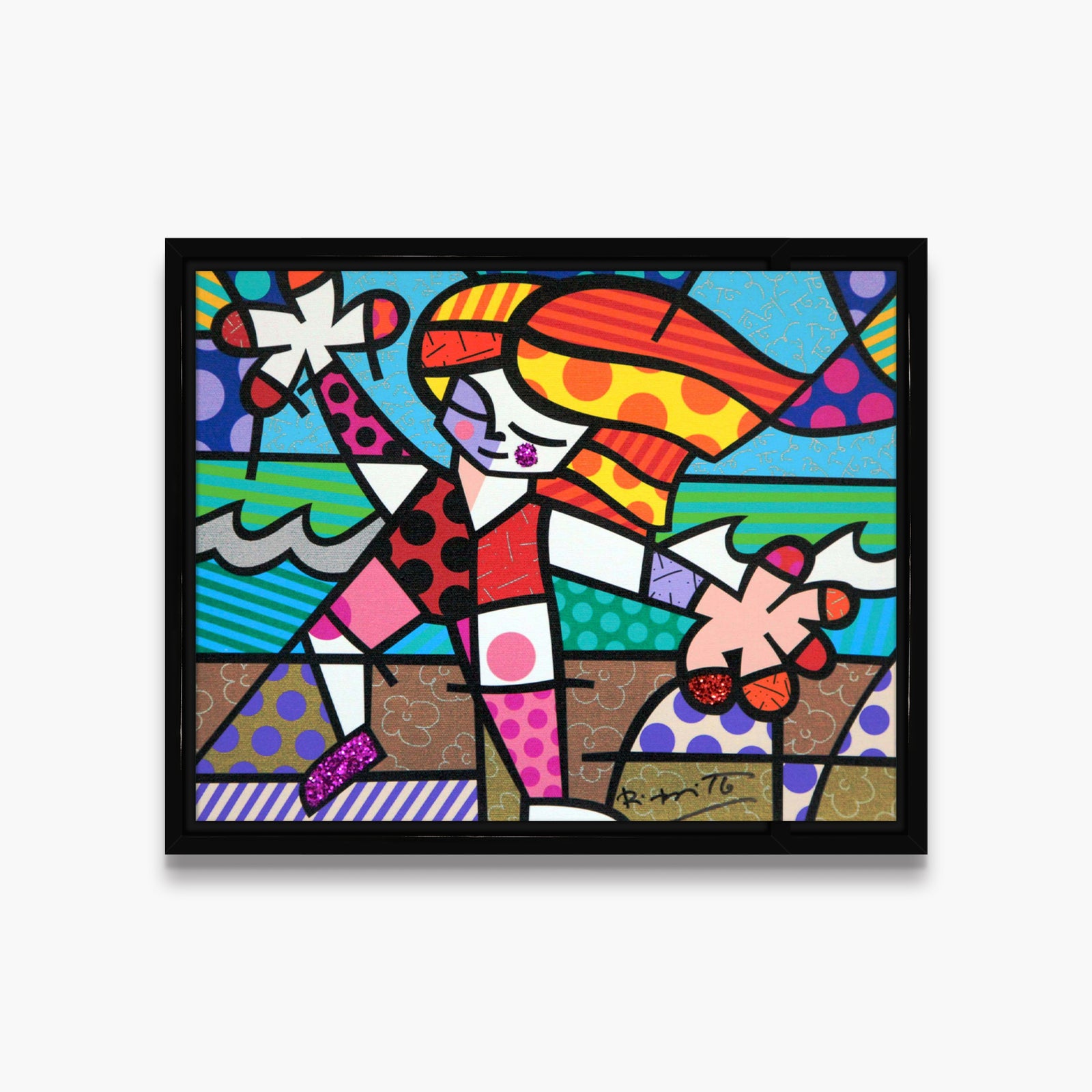 modern pop art golden beach limited edition print vibrant home decor