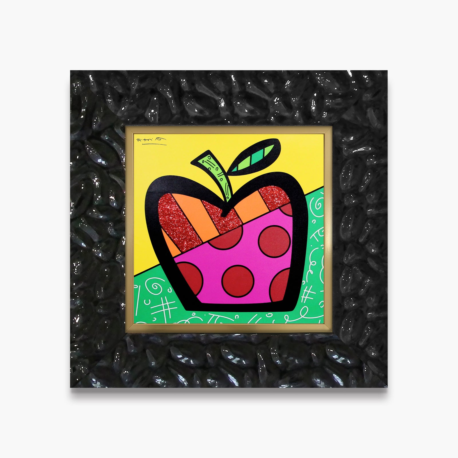 Romero Britto israel collection apple limited edition contemporary pop art piece