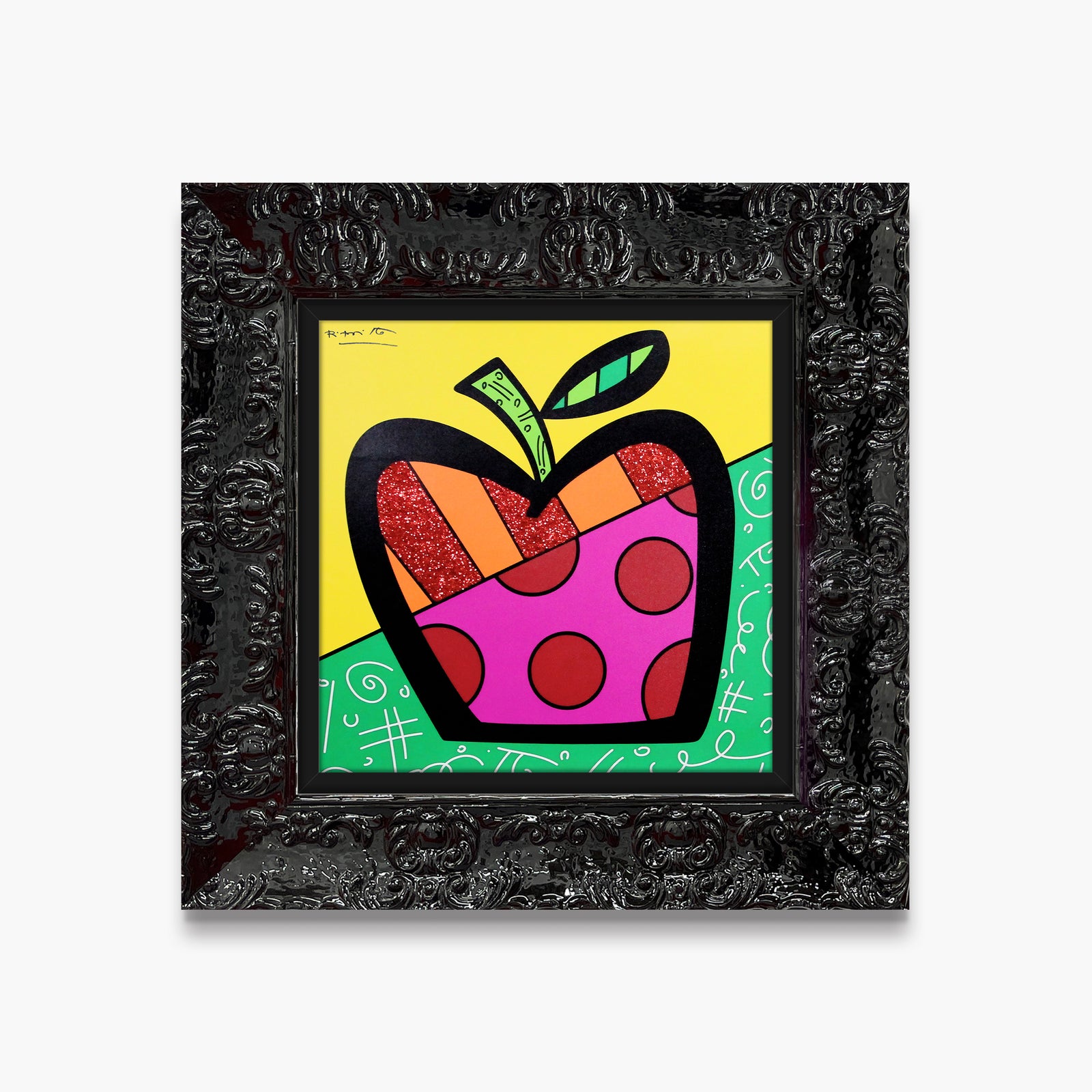 Romero Britto israel collection apple limited edition contemporary pop art piece