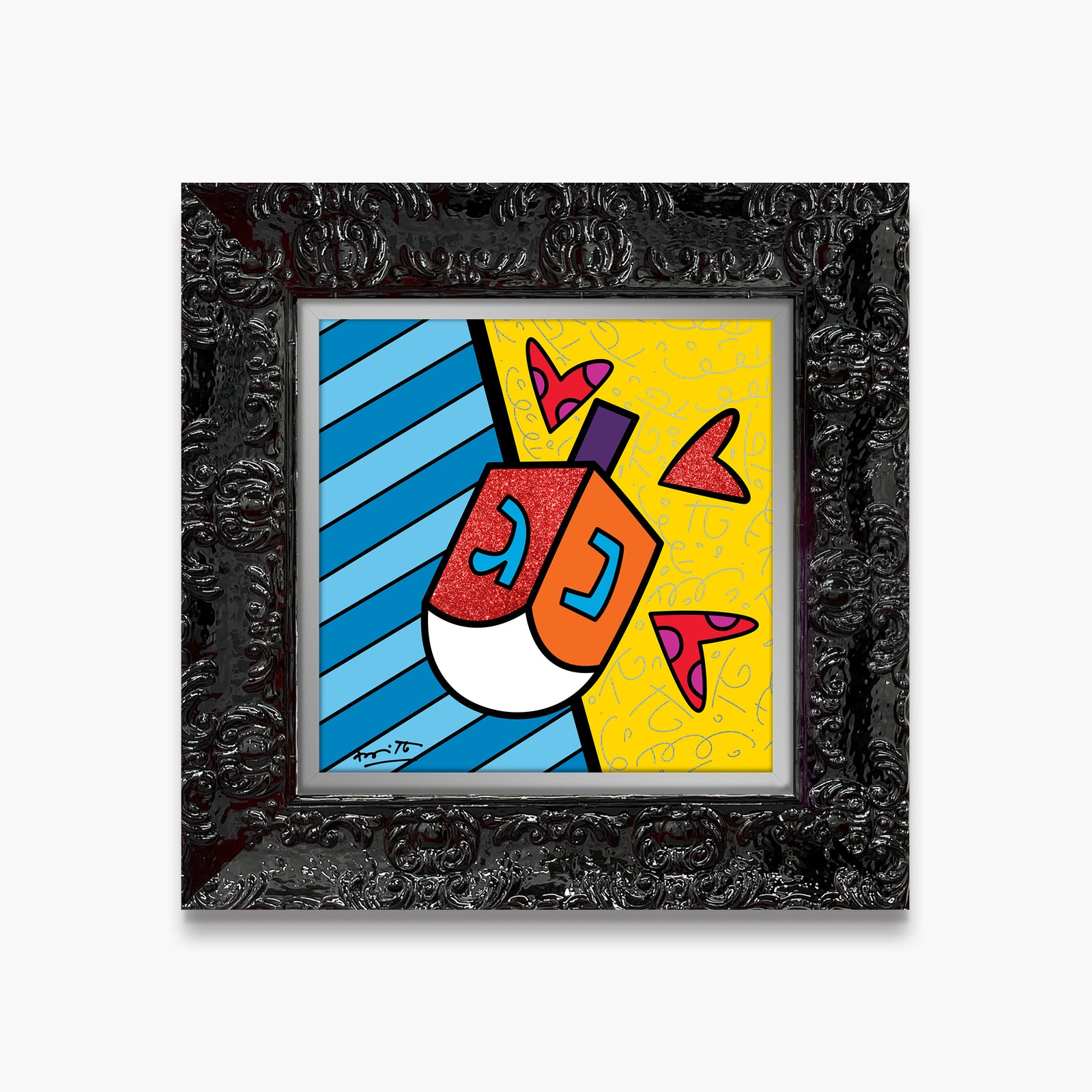 Romero Britto israel collection dreidel limited edition colorful pop art design