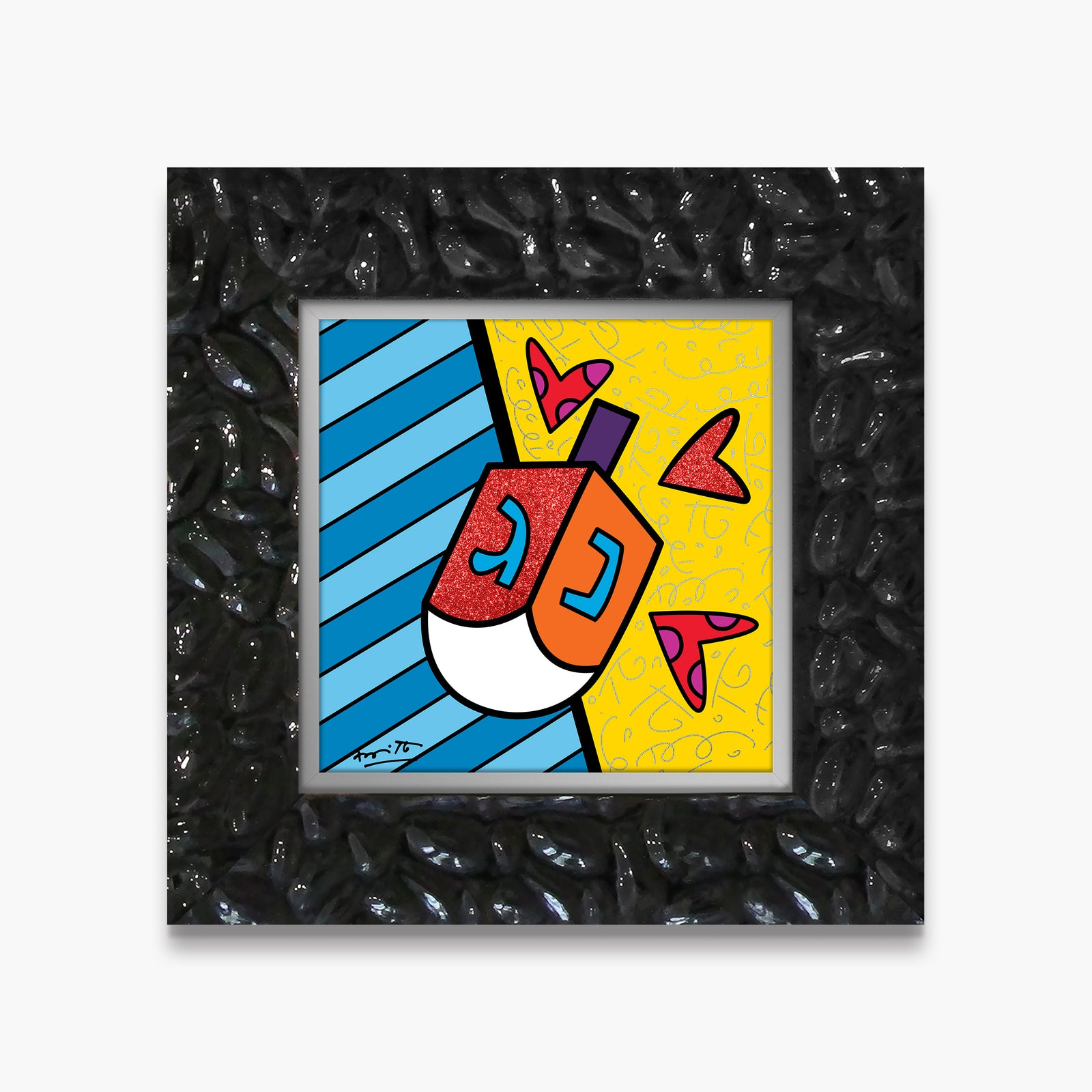 Romero Britto israel collection dreidel limited edition contemporary pop art piece