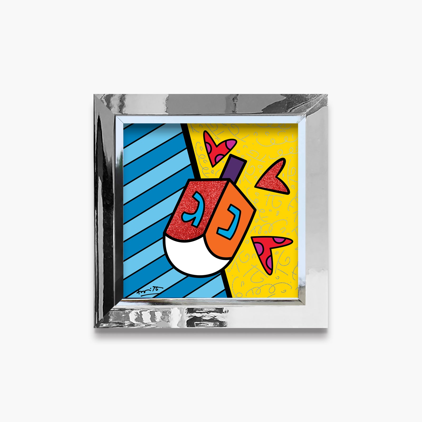 Romero Britto israel collection dreidel limited edition colorful pop art design