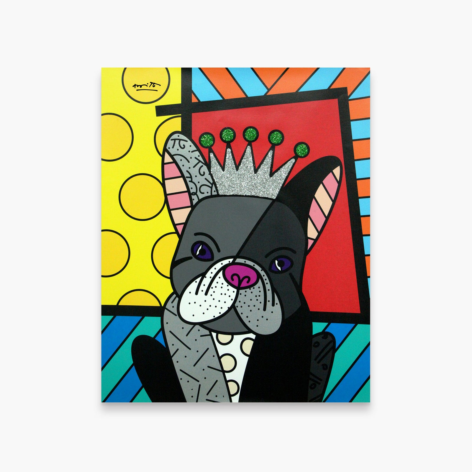 Romero Britto royalty limited edition print colorful pop art design