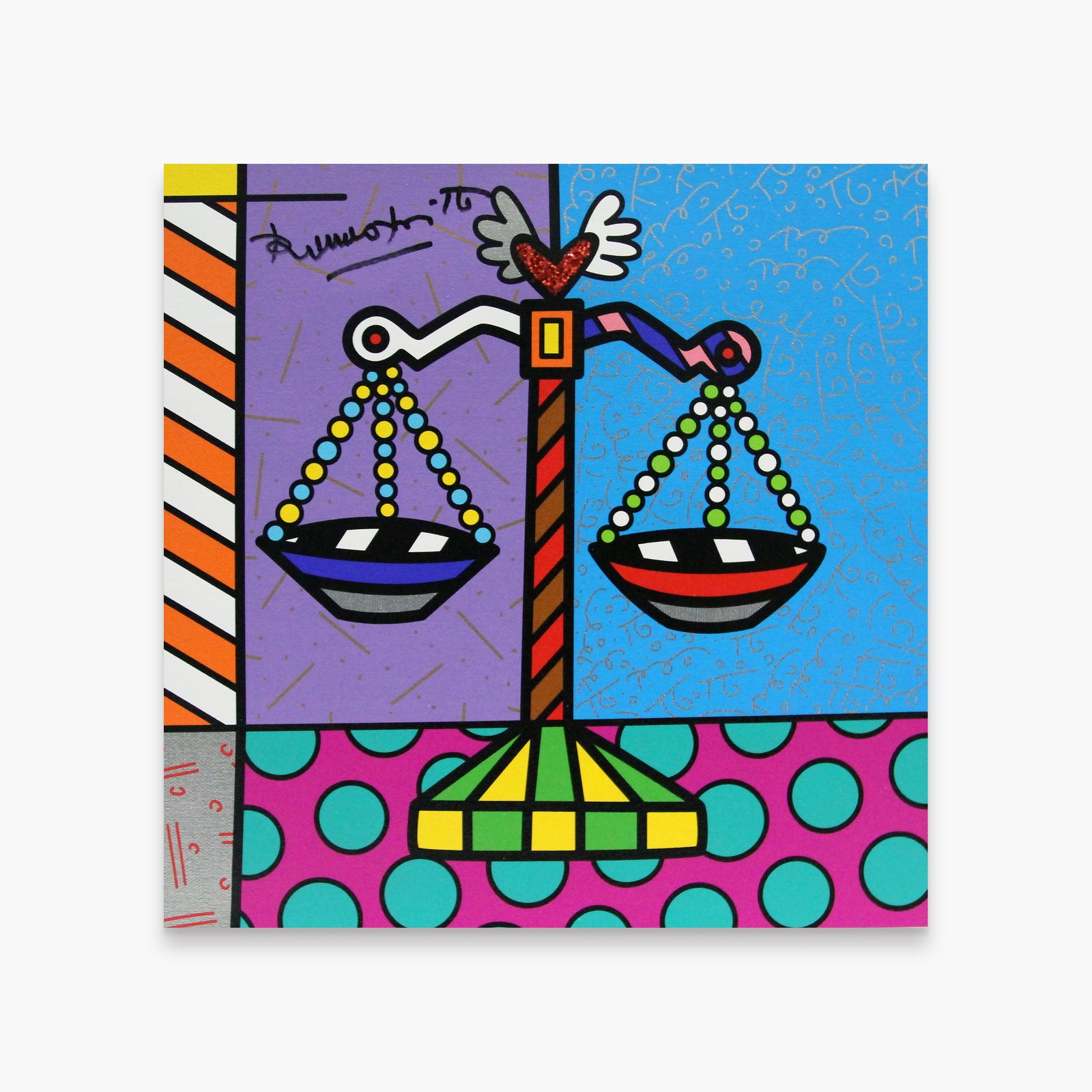 Romero Britto libra limited edition print colorful pop art design