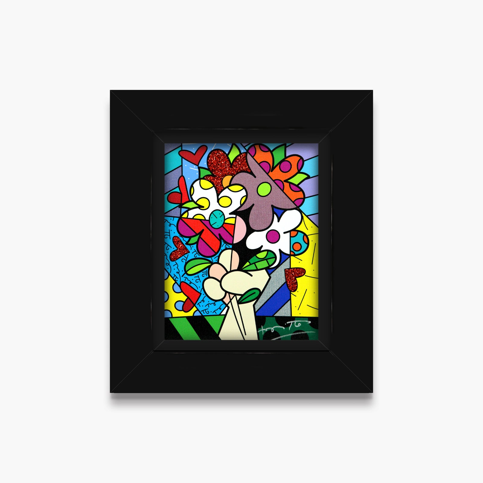 Romero Britto from me limited edition print colorful pop art design