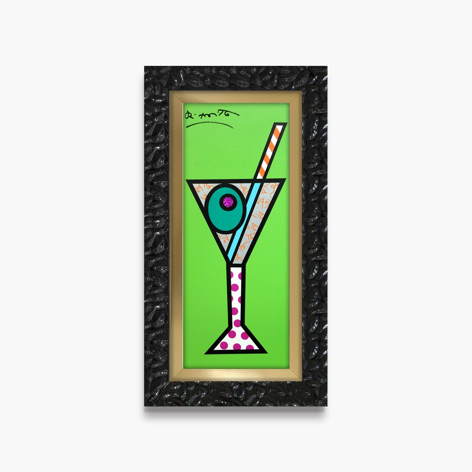 green martini limited edition print artistic colorful design collectible