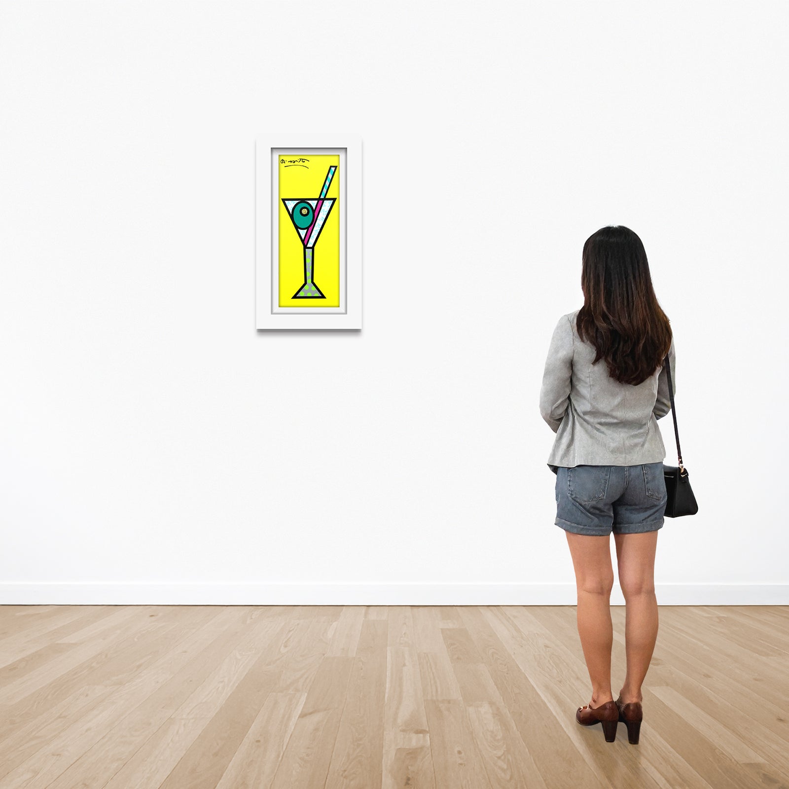 modern pop art yellow martini limited edition print vibrant home decor