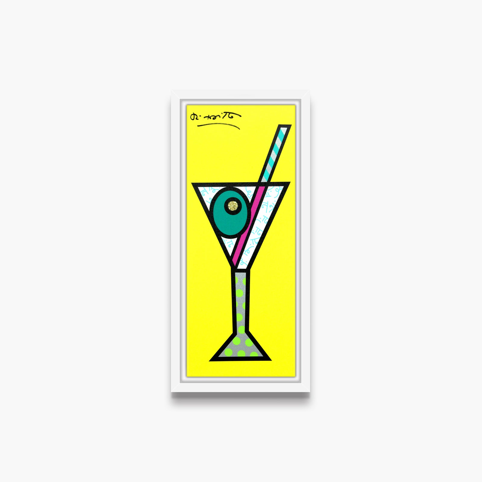 yellow martini limited edition print colorful decorative collectible gift idea